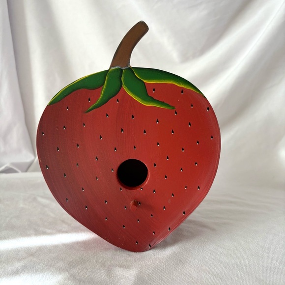 Vintage Other - Vintage wooden strawberry bird house home decor wall hanging cute cottage